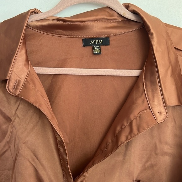 AFRM Copper Silk Button Up​​ - Picture 3 of 5
